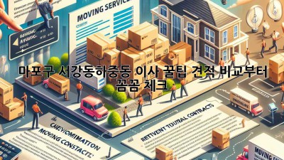 마포구 서강동/하중동 이사 꿀팁🍯 견적 비교부터 꼼꼼 체크!